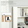 4-Tier Open Bookshelf with Doors Modern Home Office Bookcase Storage Cabinet for Living Room Bathroom Study