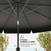 8.5 ft Outdoor Market Table Umbrella, Round Patio Umbrella with Tilt and Crank for Garden, Backyard, Deck, Black