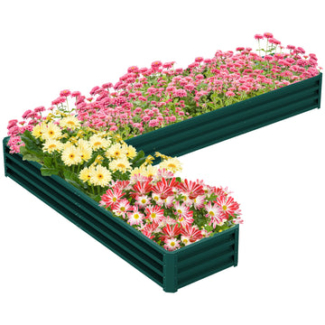 Galvanized Raised Garden Bed Steel Planter Box w/ Rods for Vegetables Flowers Herbs, 82