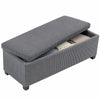 44 Inches Ottoman with Storage, Lid, Legs, Corduroy End of Bed Bench for Living Room, Bedroom, Entryway, Grey