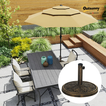 26 lbs Resin Round Patio Umbrella Base, Umbrella Stand Base, Outdoor Umbrella Stand for 1.3