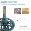 27'' Bird Bath Outdoor Resin Decor with Fleur De Lis Pattern, Time-Worn Finish