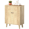 Storage Cabinet with Doors, Cupboard Organization with Shelf and Wood Legs, Storage Solution for Living Room, Bathroom