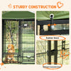 Outdoor Dog Kennel, Lockable Pet Playpen Crate, Welded Wire Steel Fence, Rotating Bowl Holders