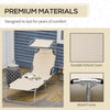 Outdoor Lounge Chair with Sun Shade for Beach, Camping, Hiking, Backyard, Beige