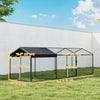 Large Metal Chicken Coop, Chicken Run with Waterproof & Anti-UV Cover for 3-5 Poultry, Outdoor Poultry Cage Rabbit Hutch
