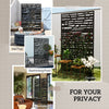 Decorative Outdoor Privacy Panel with Stand, Freestanding Metal Outdoor Divider for Garden, Backyard, Deck, Black