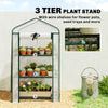 Mini Greenhouse with Screen Roof, Portable Small Greenhouse with Roll-Up Zipper Door, 27.6