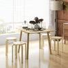 Round Stackable Chairs Set of 4, 18-Inch Backless Stacking Stools for Kitchen, Dining Room, Office, Outdoors