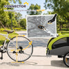 Elite II Dog Bike Trailer 2-In-1 Pet Stroller Cart Bicycle Wagon Cargo Carrier Attachment for Travel with Suspension and Storage Pockets, Green