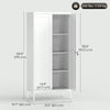 Office Storage Cabinet, Lockable Filing Cabinet with 3 Adjustable Shelves and 2 Doors for Home Office, Garage, White