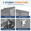 4.6' x 9' Steel Outdoor Storage Shed, Lean to Shed, Metal Tool House with Foundation Kit, Lockable Doors, Gloves and 2 Air Vents for Backyard, Patio, Lawn
