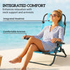 Set of 2 Beach Chair 5-Position Adjustable Folding Camping Chair with Headrest Armrests Light Blue