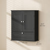 Medicine Cabinet with Adjustable Shelf, Bathroom Wall Cabinet Bathroom Cabinet with Recessed Panels, Black