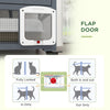 Cat Condo Wooden Indoor Cat House on Wheels with Cat Flap Door Platforms Hammock Openable Top for 2 Cats, Light Grey