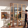 Wooden Catio Outdoor Cat Enclosure with 6 Jumping Platforms, Scratching Post, 2 Ramps, Waterproof Roof, Orange