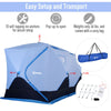 5-8 Person Insulated Ice Fishing Tent Shelter with Ventilation Windows and Carry Bag, for -22℉