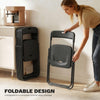 Folding Chairs 6 Pack, Plastic Foldable Chairs with Vent, Carry Hole and Steel Frame for Home, Office, Dining, Black