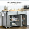 Modern Kitchen Island, Utility Kitchen Serving Cart with 2 Storage Drawers & Cabinets for Dining Room