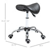 Adjustable Hydraulic Rolling Salon Stool Swivel Saddle Chair Spa Beauty Seat PU Leather,  Black