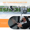 Steel Trailer for Bike, Bicycle Cargo Trailer with Foldable Storage Box and Safe Reflectors, Max Load 88LBS, Grey