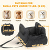 Dog Car Seat for Small Pets, Dog Booster Car Seat with Cushion and Storage Pockets, Machine Washable, Black