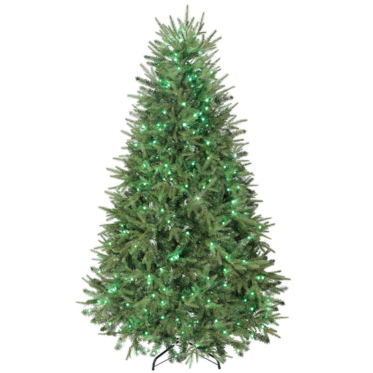 6.5ft Christmas Tree with Synchronized LEDs, DIY Function, Frasier Grande Fir with Hinge Design, Remote, Daily Timer