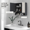 Medicine Cabinet, Wall Mounted Bathroom Mirror Cabinet with Mirrored Door, Adjustable Shelf and Soft Close Mechanism, Light Grey