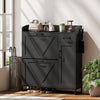 Farmhouse Shoe Storage Cabinet with Side Cabinet and Adjustable Shelves for Entryway, Hallway, Holds 12 Pairs, Black