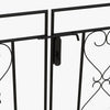 7.6FT Metal Garden Arch with Gate, Garden Arbor Trellis for Climbing Plants, Roses, Vines, Wedding Arch, Black