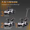 3 in 1 Ride on Push Car for Toddlers, Licensed Kids Sliding Car with Safety Protection Footrest Horn, White