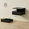Floating Nightstand Set of 2, Wall Mounted Bedside Table with Drawer and Shelf, Small Night Stand for Bedroom