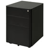 Metal Filing Cabinet 3 Drawer, Mobile Office Cabinet with Wheels for Legal, Letter, A4 File, Black