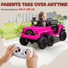 Qaba 12V 4WD/2WD Kids Electric Car w/ Remote Control, Spring Suspension, Back Trailer, Light, Music, Soft Start, Pink