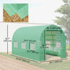 11.5' x 6.6' x 6.6' Walk-in Tunnel Greenhouse Garden Plant Seed Growing Warm House Outdoor Hot House w/ Roll Up Door, Windows, PE Cover Green