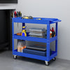3 Tier Rolling Tool Cart with Wheels, 330 LBS Capacity Heavy Duty Utility Cart, Mobile Service Cart for Garage, Blue