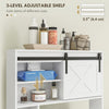 Over-Over The Toilet Storage Shelf with Sliding Barn Door, Bathroom Cabinet with Compartments & Adjustable Shelf, White