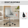 Vanity Chair for Makeup, Velvet Comfy Office Chair with Adjustable Height, Swivel Wheels for Bedroom, Living Room, Grey