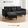 Sectional Sofa, L Shaped Couch with Changeable Chaise, Wooden Legs, Black