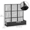 Raised Garden Bed with Lattice Trellis, Rattan Outdoor Planter with Storage for Garden, Patio, Balcony, Black