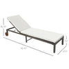 Patio Rattan Chaise lounger wicker Foldable Reclining Backrest PE Rattan Outdoor Lounge Chair, Recliner with Cushion for Garden, Backyard, Lawn,Balcony