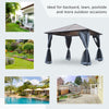 10' x 13' Hardtop Gazebo Aluminum Framed Marquee Party Tent Shelter with Mesh Curtains & Side Walls - Grey