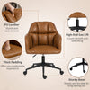 Swivel Office Chair, Faux Leather Desk Chair with Adjustable Height for Living Room, Bedroom, Study, Brown