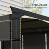 10' x 10' Metal Pergola, Outdoor Pergola with Retractable Canopy, for Garden, Patio, Backyard, Deck, Charcoal Grey