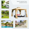 10'x10' Soft-top Steel Patio Gazebo Outdoor Sun Shelter with 2-Tier Polyester Roof, Curtain Sidewalls, Beige