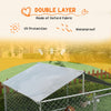 6.6' x 6.6' x 4.9' Outdoor Dog Kennel Heavy Duty Galvanized Steel Chain Link with UV-resistant Roof