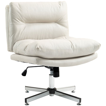 Armless Office Chair, Criss Cross Chair with Adjustable Height & Tilt Function for Home Office, Study, Light Grey