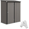 5' x 3' Outdoor Storage Shed, Steel Garden Shed with Single Lockable Door, Tool Storage Shed for Backyard, Light Grey
