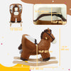 Qaba Baby Rocking Horse, Plush Animal Rocker for Toddlers Aged 18-36 Months with Sounds, Seat Belt