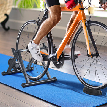 Soozier Foldable Indoor Bike Trainer, Stationary Bicycle Stand for Riding Exercise, 26-28